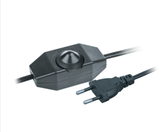 Шнур сетевой с диммером 1,7 м с плоской вилкой  кабель 2х0,5мм2  черный NPS-FS02-170-2x0.5-BL Navigator  61 603