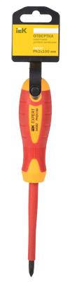 Отвертка крестовая диэлектрическая PH 2x100мм, 1000В Expert  IEK