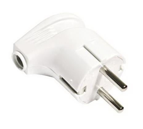 UNIVersal Вилка угловая с заземляющими контактами 16А 250В Белый А105