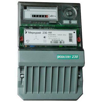 Счетчик  Меркурий - 230 АМ-02 10-100А 380В ОУ 1 тарифный